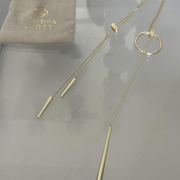 Kendra Scott Gold Lariat Drop Necklace - Picture 3 of 3